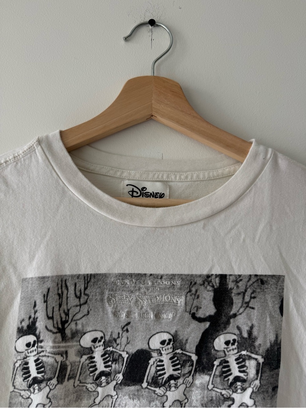 Disney White Short-Sleeve Tee with Black Skeleton Dance Graphic - Picture 2 of 3